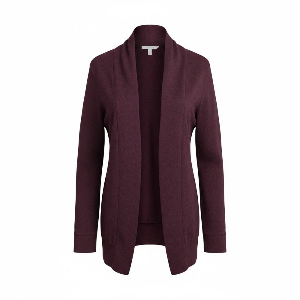 Neiman Marcus 100% Cashmere Cardigan Dark Burgundy XS Long Sleeve Open Front